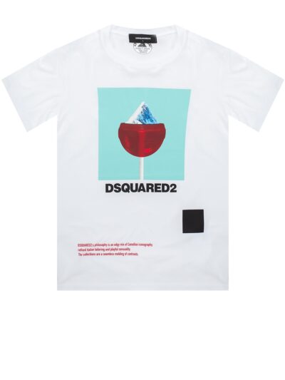 טישרט דיסקוורד בצבע לבן דגם DSQUARED2 -T-SHIRT