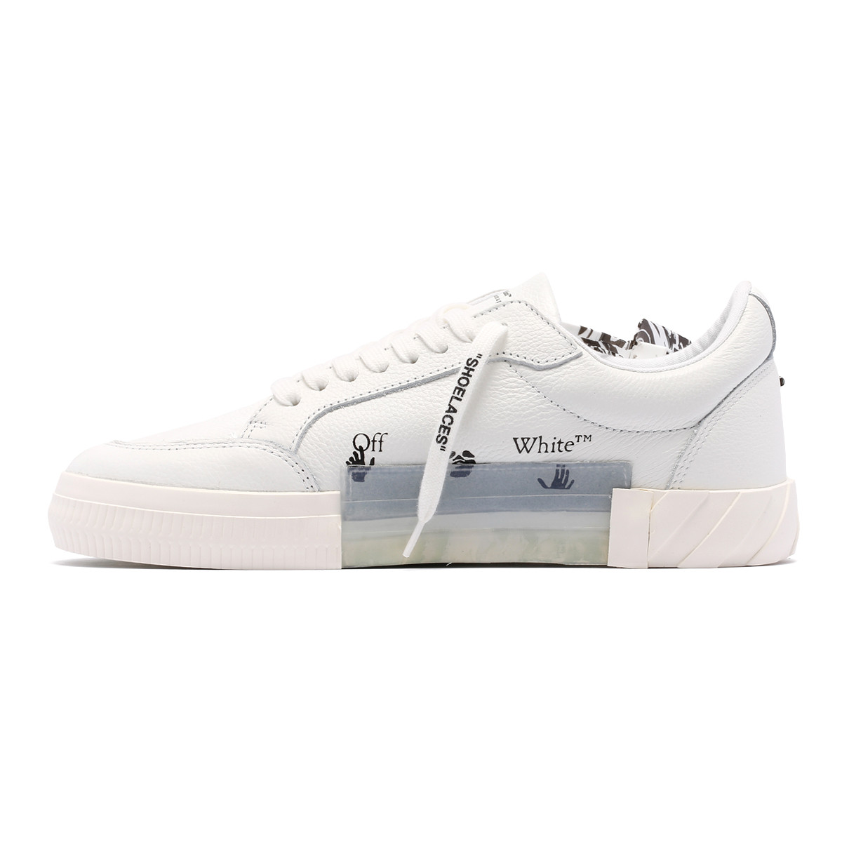 off white vulcan low leather trainers
