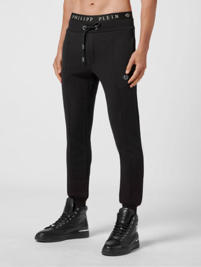 מכנס טרנינג פיליפ פלאין בצבע שחור דגם PHILIPP PLEIN  – JOOGING TROUSERS