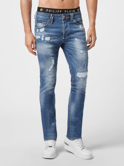PHILIPP PLEIN – ג’ינס בצבע כחול דגם DENIM SUPER STRAIGHT