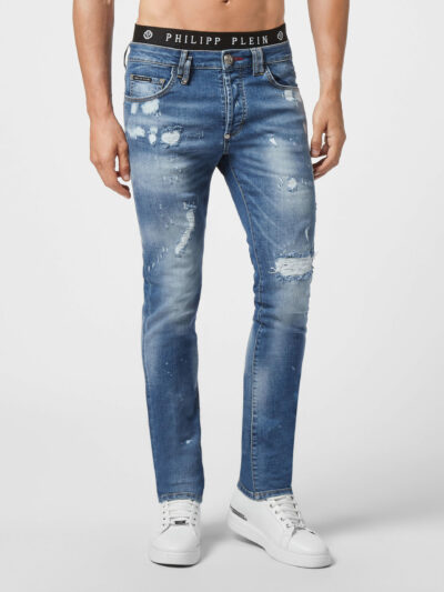 PHILIPP PLEIN - ג'ינס בצבע כחול דגם DENIM SUPER STRAIGHT