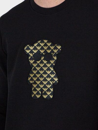 EMPORIO ARMANI – סווטשירט ארמני בצבע שחור דגם EMPORIO ARMANI HOODIE