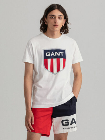 GANT – טישרט בצבע לבן דגם RETRO SHIELD