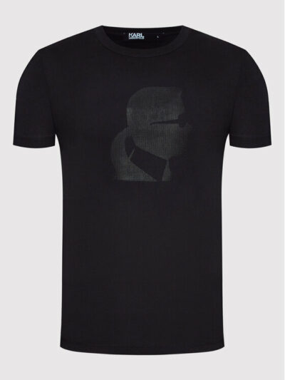 KARL LAGERFELD – טישרט בצבע שחור דגם CREWNECK