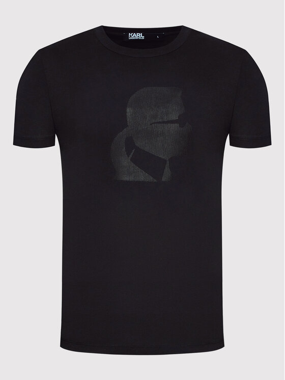 KARL LAGERFELD - טישרט בצבע שחור דגם CREWNECK
