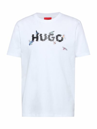 HUGO – טישרט בצבע לבן דגם DULIVE_U222
