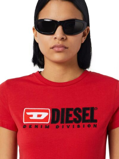 DIESEL – טישרט בצבע אדום דגם T-SLI-DIV