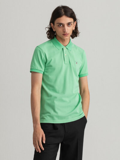 GANT – חולצת פולו בצבע ירוק דגם ORIGINAL SLIM PIQUE SS