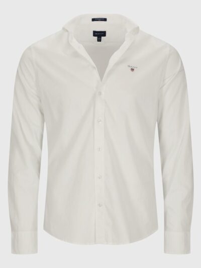 GANT – חולצה מכופתרת גאנט בצבע לבן דגם SLIM BROADCLOTH