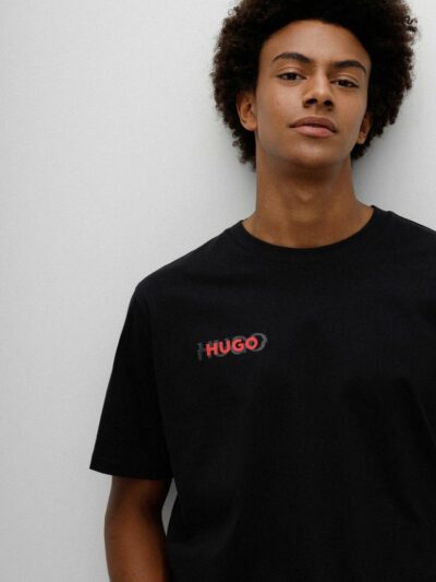 HUGO – טישרט בצבע שחור דגם DAMPIN