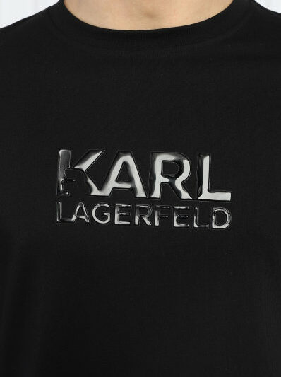 KARL LAGERFELD – טישרט קארל לגרפלד בצבע שחור דגם T-shirt crewneck