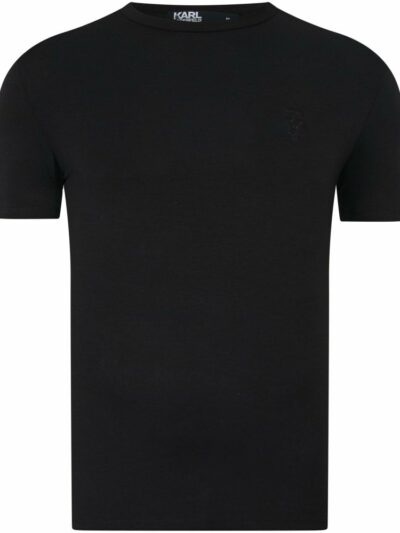 KARL LAGERFELD – טישרט קארל לגרפלד בצבע שחור דגם T-shirt crewneck