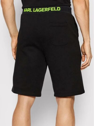 KARL LAGERFELD – מכנס קצר קארל לגרפלד בצבע שחור דגם SWEAT SHORTS