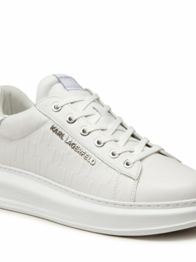 KARL LAGERFELD – נעליים קארל לגרפלד בצבע לבן דגם MONOGRAM EMBOSS