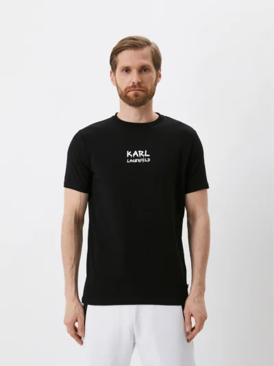 KARL LAGERFELD – טישרט קארל לגרפלד בצבע שחור דגם T SHIRT CREWNECK