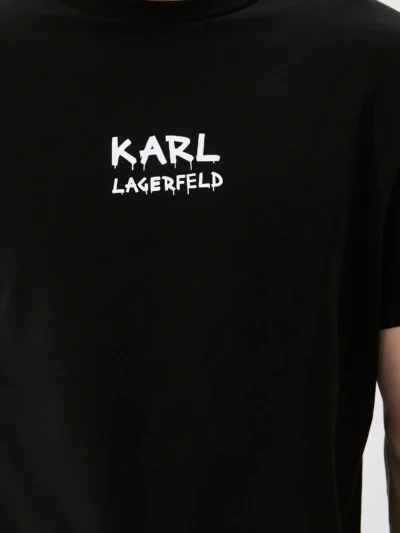 KARL LAGERFELD – טישרט קארל לגרפלד בצבע שחור דגם T SHIRT CREWNECK