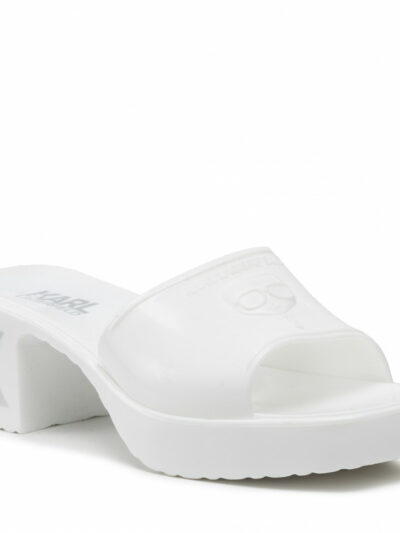 KARL LAGERFELD – נעליים קארל לגרפלד בצבע לבן דגם IKONIC RELUFE SLIDE
