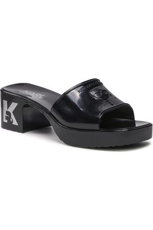 KARL LAGERFELD – נעליים קארל לגרפלד בצבע שחור דגם IKONIC RELUFE SLIDE
