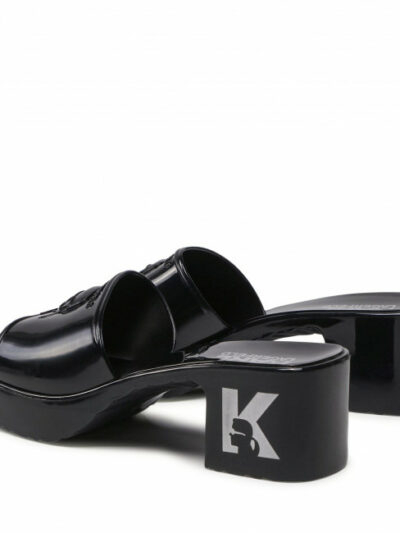 KARL LAGERFELD – נעליים קארל לגרפלד בצבע שחור דגם IKONIC RELUFE SLIDE
