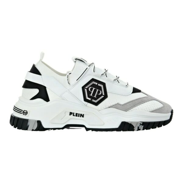 PHILIPP PLEIN - נעליים פיליפ פליין בצבע לבן דגם VEGAN TRAINER PREDA