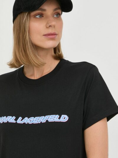KARL LAGERFELD – טישרט קארל בצבע שחור דגם  FUTURE LOGO