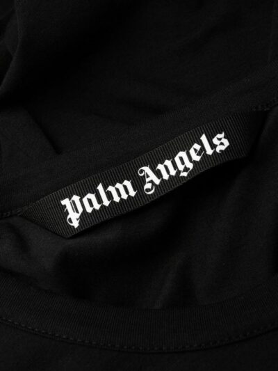 PALM ANGELS – טישרט פאלם אנגלס בגזרת סלים בצבע שחור דגם ESSENTIAL TEE