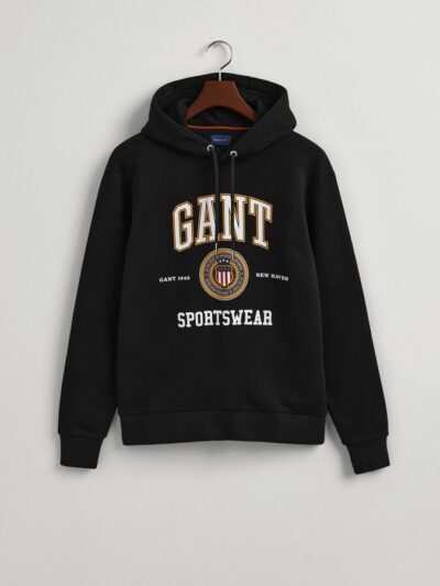 GANT – קפוצ’ון גאנט בצבע שחור דגם GANT CREST SHIELD