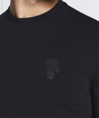 KARL LAGEFELD – טישרט קרל בצבע שחור דגם T-SHIRT CREWNECK LS