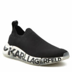 KARL LAGERFELD - נעל קרל בצבע שחור דגם QUADRA SOCK LO LOGO
