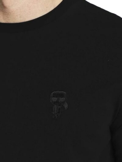 KARL LAGERFELD – טישרט קרל בצבע שחור דגם CREWNECK