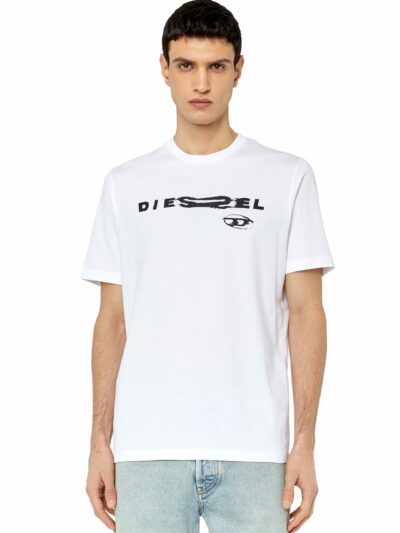 DIESEL - חולצת טישרט דיזל בצבע לבן דגם T-JUST-G19