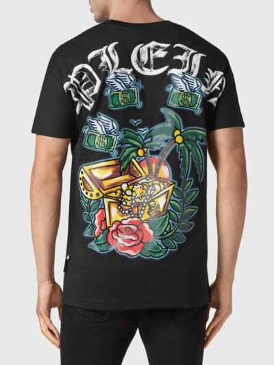 PHILIPP PLEIN – חולצת טישרט פיליפ פלאין בצבע שחור דגם MTK6076 PJY002N
