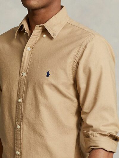 POLO RALPH LAUREN – חולצה מכופתרת ראלף לורן בצבע בז’ דגם 710889739001