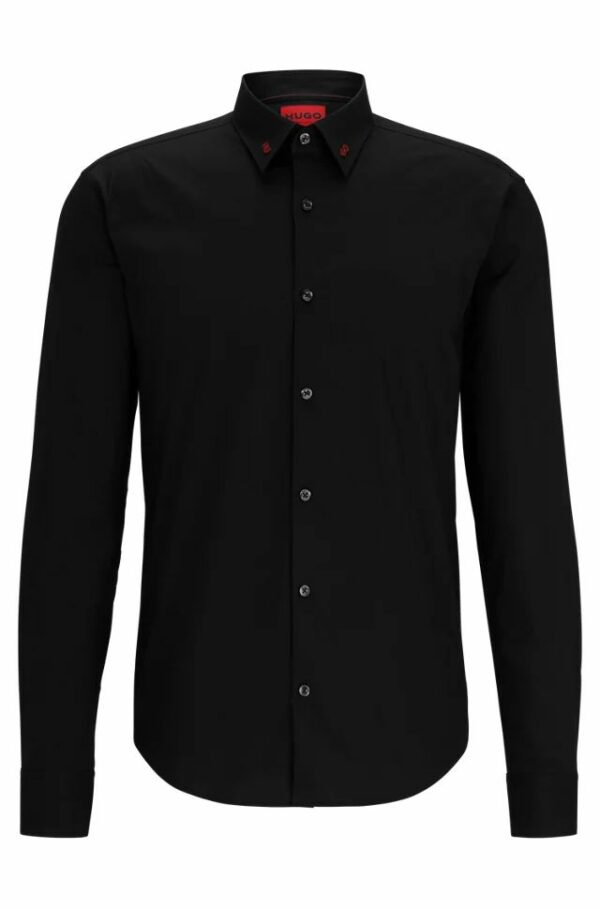HUGO  - חולצה מכופתרת הוגו בצבע שחור דגם 50495900