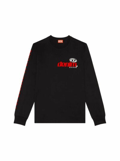 DIESEL – חולצת טישרט דיזל בצע שחור דגם T-JUST-LS-L5