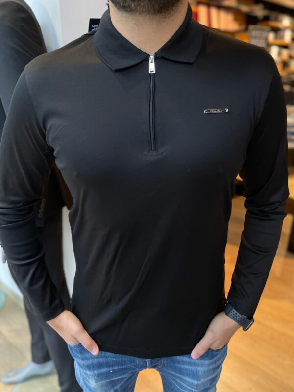 PAUL&SHARK - חולצת פולו ארוך בצבע שחור דגם 13311469