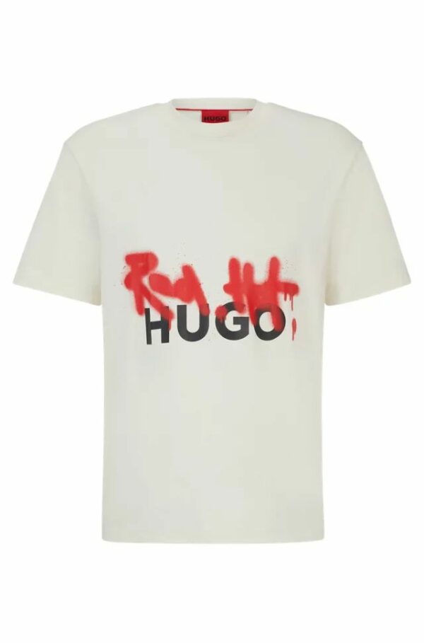 HUGO - טישרט הוגו בצבע קרם דגם 50508513