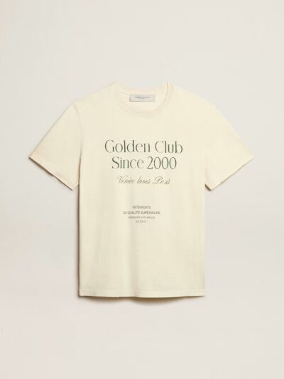 GOLDEN GOOSE - טישרט גולדן גוס בצבע בז' דגם GMP01220 P001333