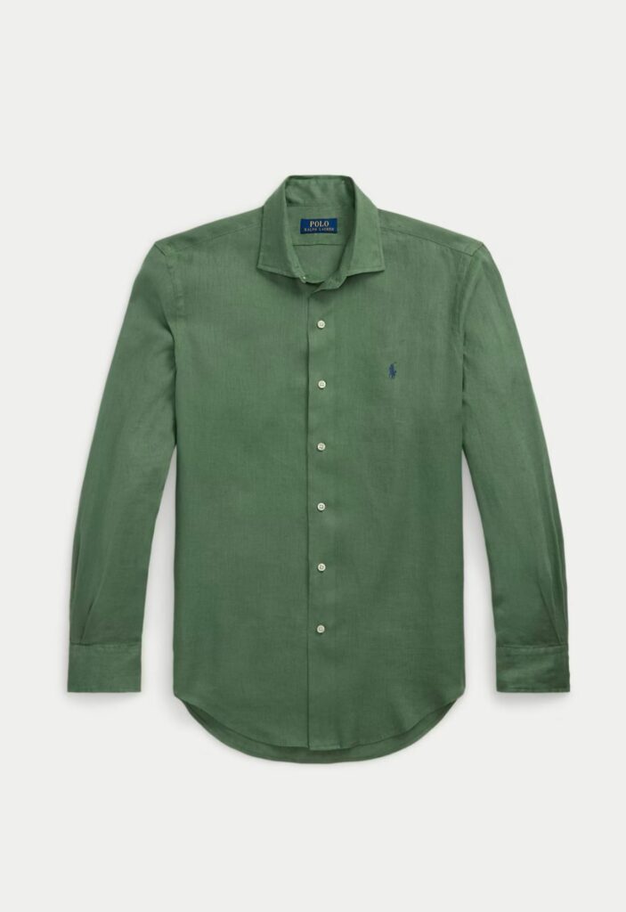 POLO RALPH LAUREN - מכופתרת ראלף לורן פשתן בצבע ירוק דגם 710966295007