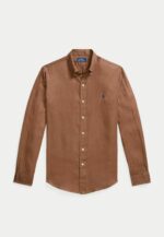 POLO RALPH LAUREN - מכופתרת ראלף לורן פשתן בצבע חום דגם 710966295006