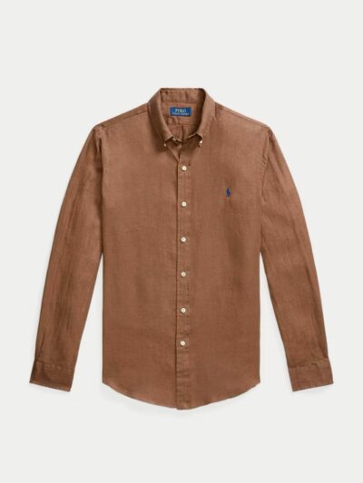 POLO RALPH LAUREN - מכופתרת ראלף לורן פשתן בצבע חום דגם 710966295006