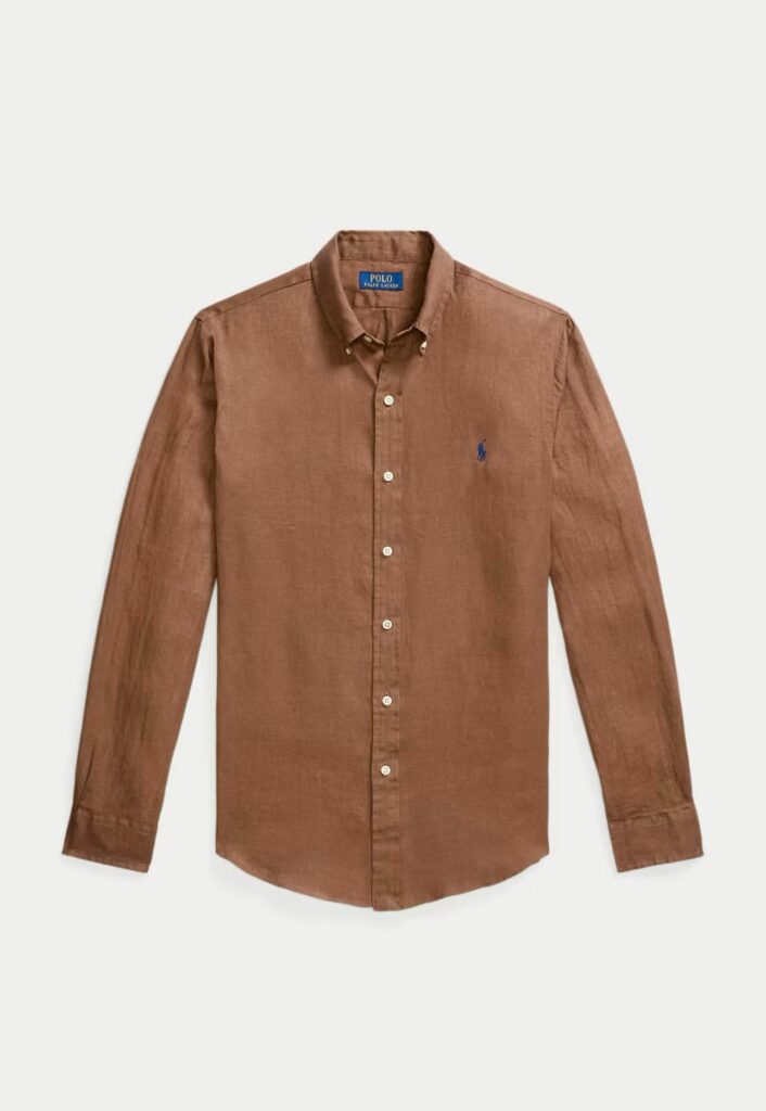 POLO RALPH LAUREN - מכופתרת ראלף לורן פשתן בצבע חום דגם 710966295006